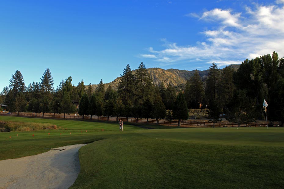 Cart path at sunset at Pine Mountain Club golf course