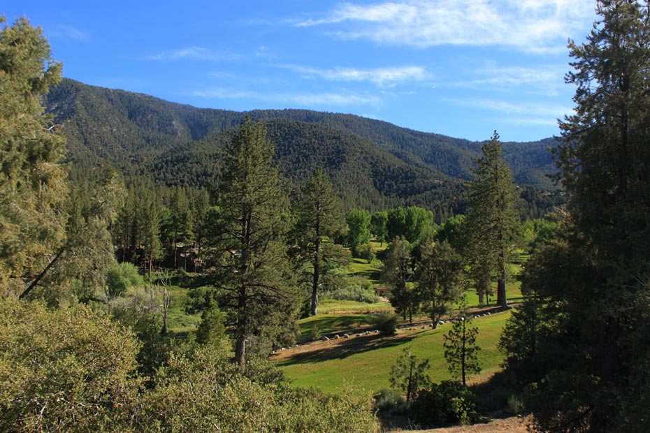 Fairway viewed from overlook at Pine Mountain Club golf course