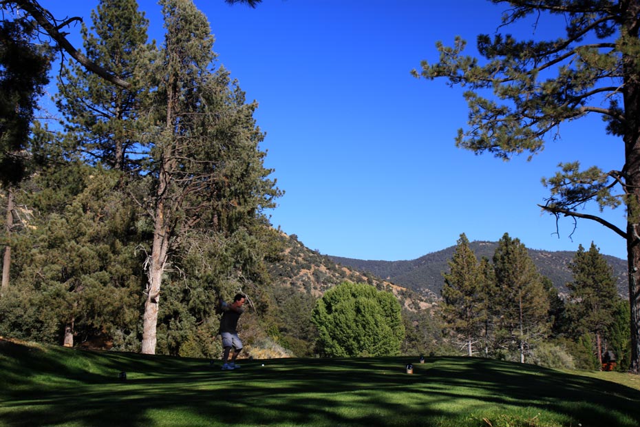 Pine trees along fairway at Pine Mountain Club golf course