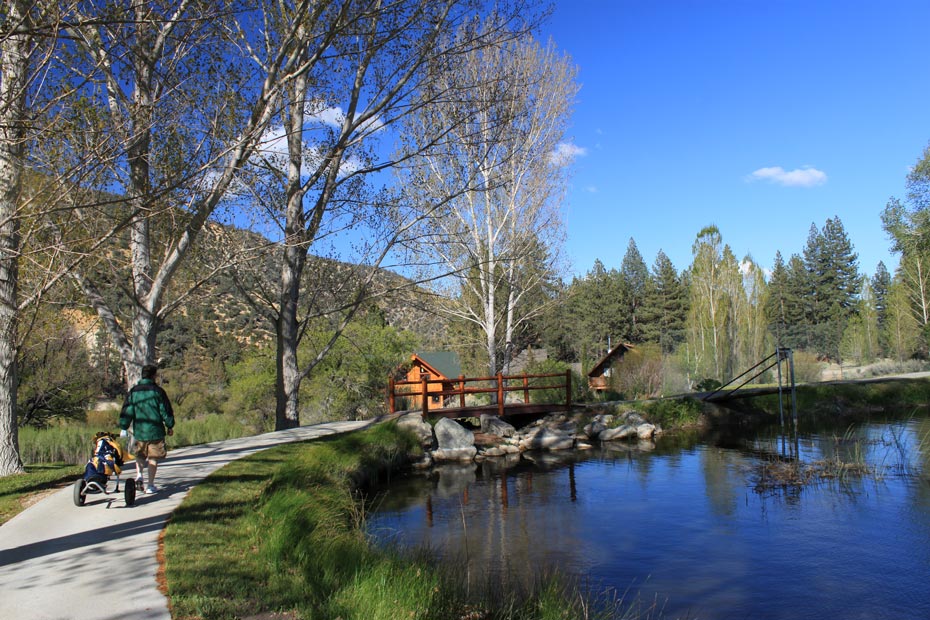 Bridge over pond at Pine Mountain Club golf course