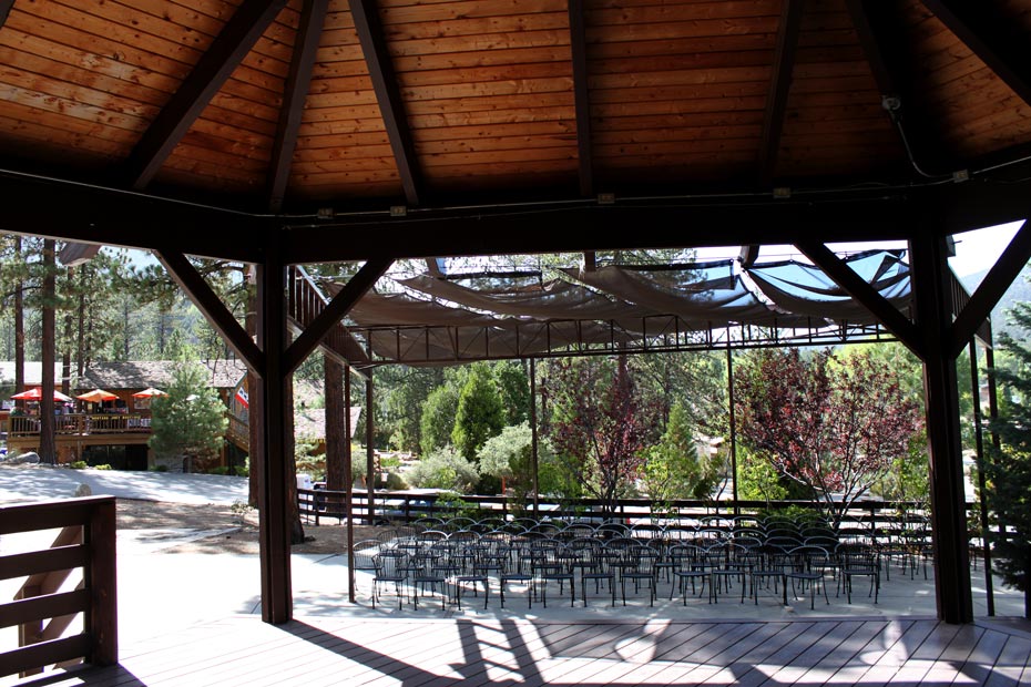 Gazebo with picnic tables in Pine Mountain Club village