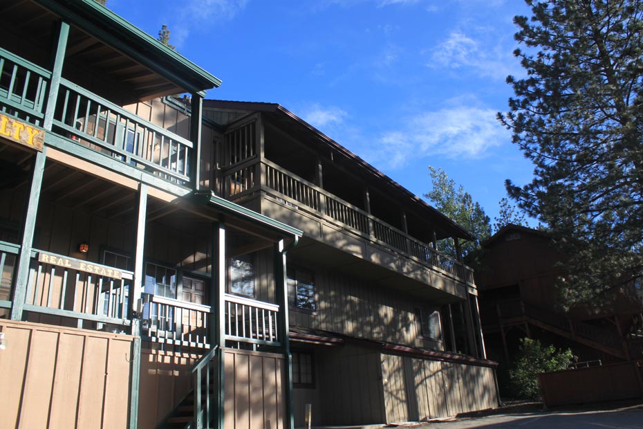 White balcony village shops in Pine Mountain Club
