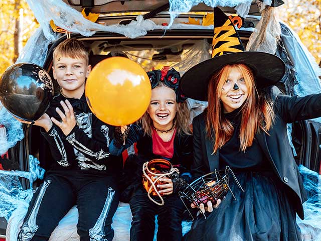 Halloween Trunk or Treat Event Kids in Trunk in Pine Mountain Village in Pine Mountain Club