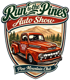 Run to the Pines Auto Show event logo in Pine Mountain Club California